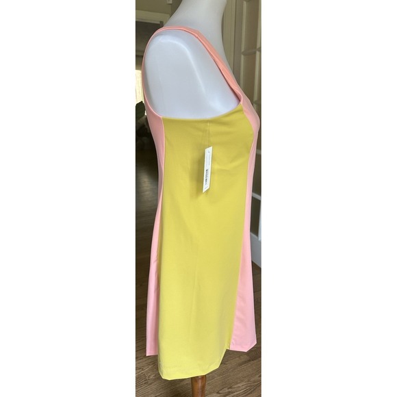 Outdoor Voices One Shoulder Dress Medium Nectarine Dijon Colorblock NWT - Picture 6 of 9